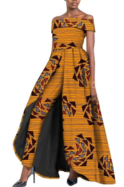 Stylish African Pantsuit for Women Yellow