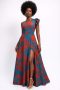 One Shoulder Maxi Dress with High Split Hem